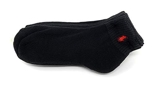 Image of Ralph Lauren Polo Classic Sport 6 Pack half Cushioned sole Men's Socks (Black with Red Horse)