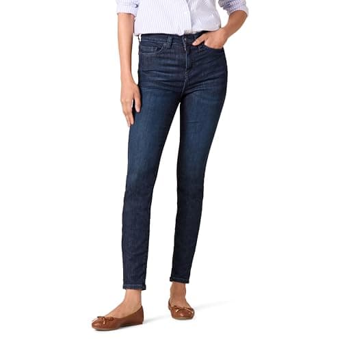 Image of Amazon Essentials Women's High-Rise Skinny Jeans - Discontinued Colours, Dark Wash, 18