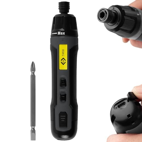 Image of C.K Tools E-Driver, Electric High Torque Screwdriver, 3.6v USB-C Rechargeable Cordless Screw Driver with Double Sided PZ2 SL4 Bit, CK T4930