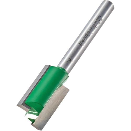 Image of Trend CraftPro Straight Two Flute Router Cutter, 1/4 Inch Shank, 15.9mm Cut Diameter & 25.4mm Cut Length, Tungsten Carbide Tipped, C026X1/4TC