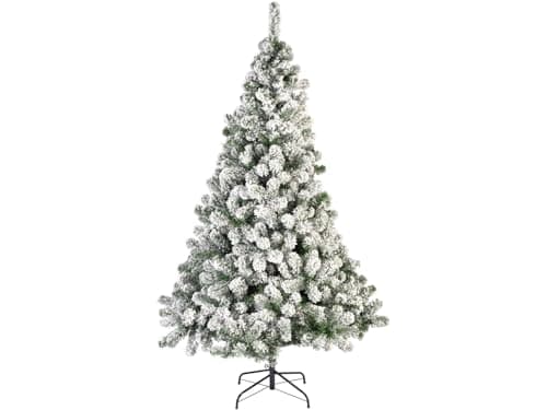 Image of Kaemingk Snowy Imperial Pine-7ft Artificial Snow Flocked Christmas Tree, Multi-Coloured, 7ft (210cm)