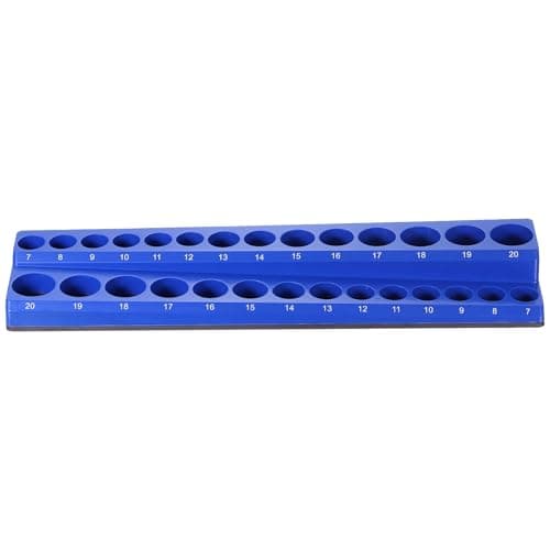 Image of sourcing map Magnetic Socket Organizer 3/8" Drive Metric Socket Holder Tray Socket Storage Rack Holds 30 Standard and Deep Size Sockets, Blue