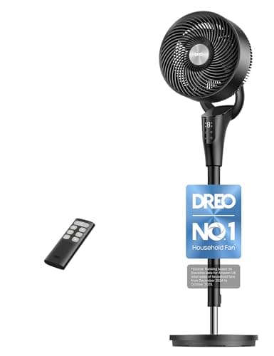 Image of Dreo 20 dB Silent Standing Fan for Bedroom, 42" Pedestal Fans with Remote, 90° Oscillating, 90° Manual Vertical Cooling Fan, 8 Speeds, Adjustable Height, 8H Timer, Child Lock, LED Display[Upgraded]