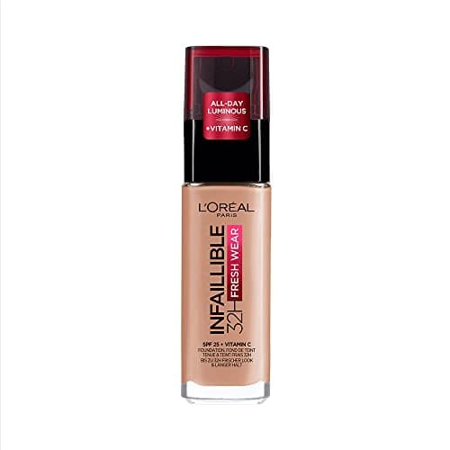 Image of L'Oréal Paris Liquid Foundation, Full Coverage, Lasting Wear, With Vitamin C and SPF 25, Infallible 32H Fresh Wear, 160 Rose Linen