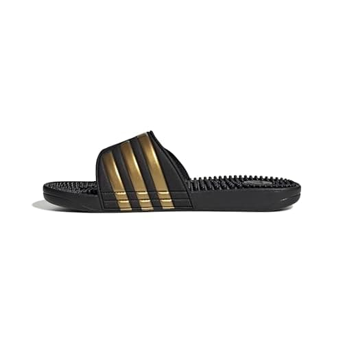 Image of adidas Unisex Adissage Slides, Core Black/Gold Metallic/Core Black, 10 UK