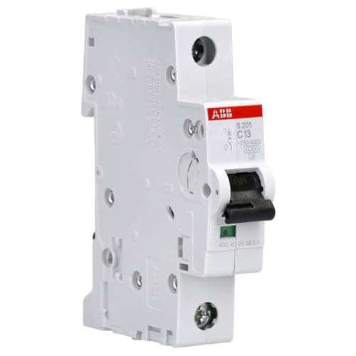 Image of ABB S201-C13 Miniature Circuit Breaker, 1 Pole, Type C, 6/10kA Breaking Capacity, 13 Amp Current (2CDS251001R0134)