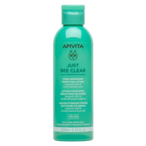 Image of Apivita Just Bee Clear Pore Minimizing Purifying Lotion for Oily Skin, Acne, Blemishes & Pimples 200ml - A Skin Toner with Patented Propolis Amc & Plant Salicylic Acid that Helps Tighten Pores on Face