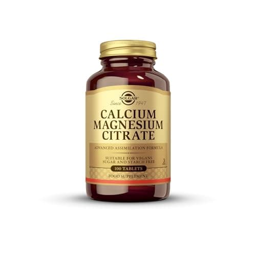 Image of Solgar Calcium Magnesium Citrate Tablets - Pack of 100 - Highly Absorbable - Supports Energy Release and Reduces Tiredness - Vegan