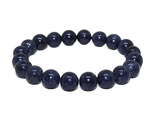 Image of Jaipur Gems Mart Natural AAA Blue Sapphire Bracelet Stretch Bracelet | 7-7.5” Length Blue Sapphire Bracelet Gemstone Bracelet | Unisex Bracelet | 6mm Round Shape Beads |Men Beaded Bracelet