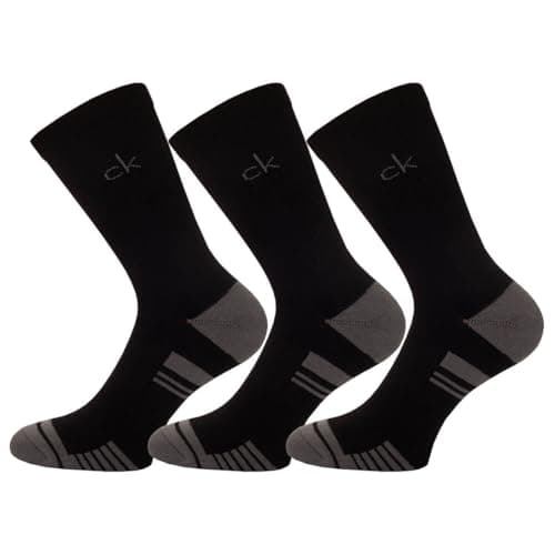 Image of Calvin Klein Mens Tech 3 Pairs Crew Socks - Black Grey - UK 8-12