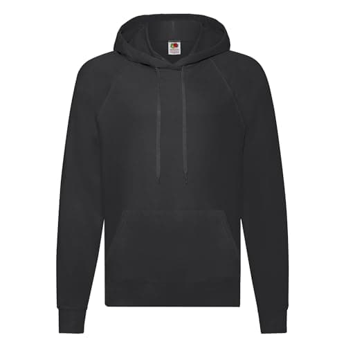 Image of Fruit of the Loom Hooded Sweatshirt S M L XL 2XL 3XL 4XL 5XL Also Various Colour Sets, black, 3XL