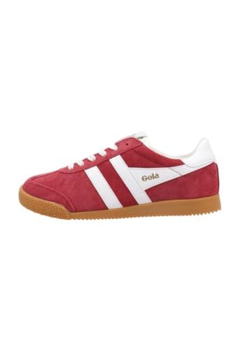 Image of Gola Women's Elan Fashion Sneakers, Deep Red White, 6 UK