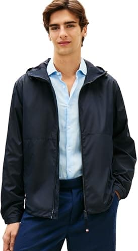 Image of Tommy Hilfiger Men's Branded Hooded Jacket Mw0Mw38905, BLUE, M