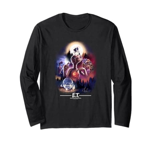 Image of E.T. the Extra-Terrestrial Centered Collage Long Sleeve T-Shirt