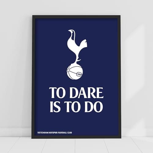 Image of Themed Tottenham Hotspur Print - To Dare Is To Do Crest Poster Wall Art (21cm x 29.7cm - A4)