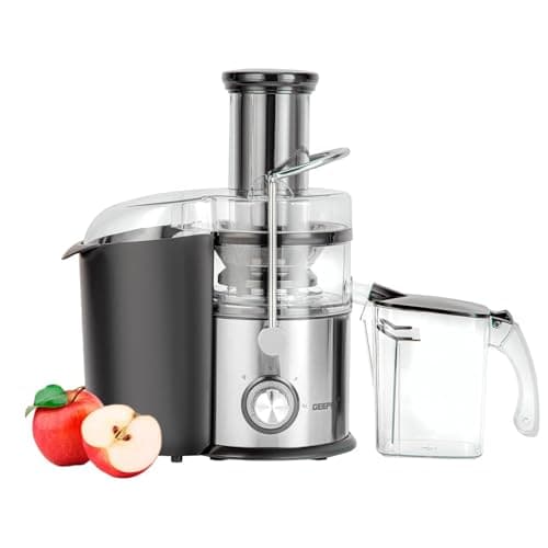 Image of Geepas Juice Extractor, Centrifugal Juicer Machine - Whole Fruit & Vegetable Juicer - Stainless Steel Body & Extra Filter Basket - 75MM Wide Mouth with 2 Speed & Pulse Function - 2 Year Warranty, 800W