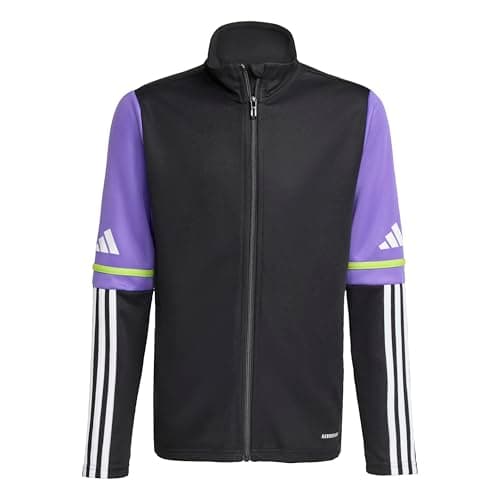 Image of adidas Unisex Kids SQUADRA25 TRAINING JACKET KIDS, black/purple rush, 15-16 Years