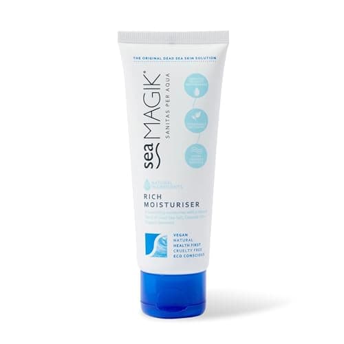 Image of Sea Magik - Face Moisturiser for Dry Skin, Hydrating Face Cream for Sensitive Skin with Dead Sea Salt, Soothes Psoriasis and Eczema, Lightweight, Vegan, Cruelty Free (75ml)