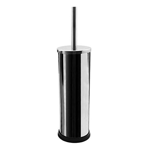 Image of Harbour Housewares Chrome Toilet Brush and Holder – Stainless Steel Bathroom Accessory with Non Slip Base – Rust Resistant Toilet Cleaning Brush Set for Modern, Compact and Hygienic Home Spaces