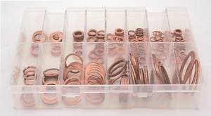 Image of AB23 Assorted Box Copper Sealing Washers-Bsp Sizes 1/4 to 1" Qty 225