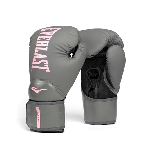 Image of Everlast Elite 2 Boxing Training Gloves - Grey/Pink, 10oz