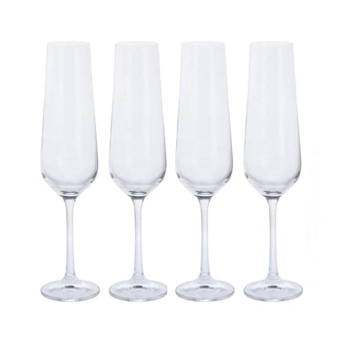 Image of Dartington Crystal ST3286/4/4PK - Crystal Champagne Flutes, Set of 4 - Cheers, 5.5 x 5.5 x 24 cm