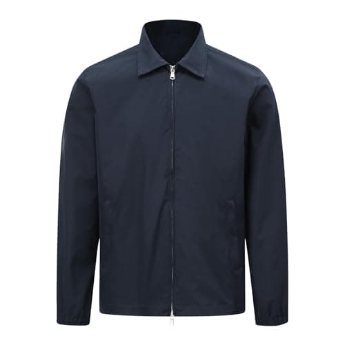 Image of Allthemen Men's Lightweight Smart Casual Jacket Cargo Sports Windbreaker Spring Autumn Coat Outdoor Loose Fit Navy Blue XXL