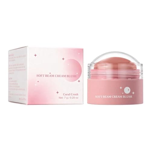 Image of Soft Beam Cream Blush, Multi-Use Cheeks Eyes Lips Makeup, Lightweight Buildable Colour with Shea Butter and Vitamin E, Natural Finish Long Wearing 6 Shades 7g (Coral)