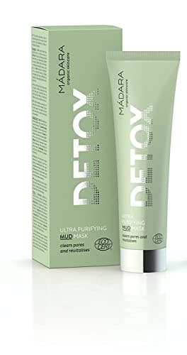 Image of MÁDARA Organic Skincare Ultra Purifying Mud Mask 60 ml, Deep Cleansing Clay Face Mask for Oily and Combination Skin, Helps Minimise Pores and Shine, Vegan, ECOCERT Certified