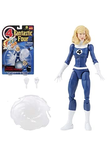 Image of Marvel Hasbro Legends Series Retro Fantastic Four Marvel's Invisible Woman 6-inch Action Figure Toy, Includes 3 Accessories, Black