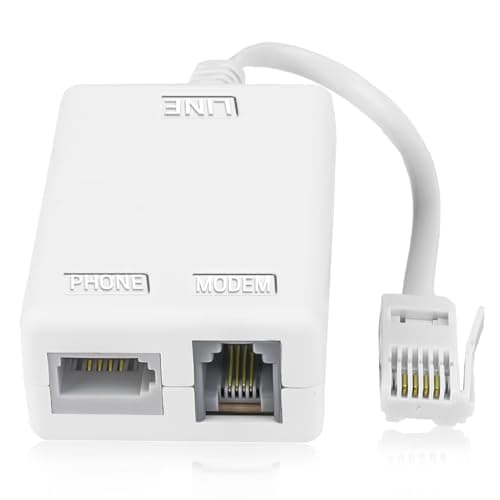 Image of GBULTR BT Plug to ADSL RJ11 Broadband Internet Microfilter Splitter High Performance DSL Filter for Home Office Supports Landline Modem Router Wifi Telephone White Socket Cable for Sky BT