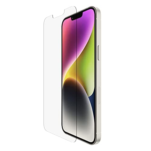 Image of Belkin UltraGlass iPhone 17e, 16e, 14, 13 and 13 Pro Screen Protector, AntiMicrobial-Treated, Easy Bubble Free Application with Included Installation Guide Tray, 9H Hardness Tested, Tempered Glass