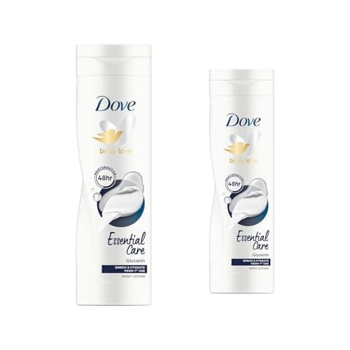 Image of Dove Body Lotion Essential Care 2 Pack, Nourishing Body Moisturiser with Glycerin, Deep Care Complex for Soft Smooth Healthy Looking Skin, Hydrating Lotion for Daily Use, 250ml Each