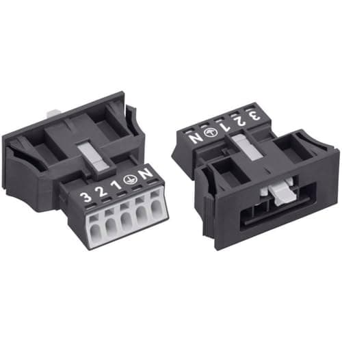 Image of WAGO 890-715 Power Connector WINSTA Mini Plug, Straight, Total Number of Poles: 4 + PE 16A, Black, Pack of 1