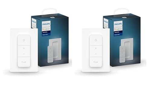 Image of Philips Hue – 2-Pack Dimmer Switch White (EU/UK) Smart Dimmer for Controlling Lamps and Light Scenes, Wireless Light Switch without Installation, White