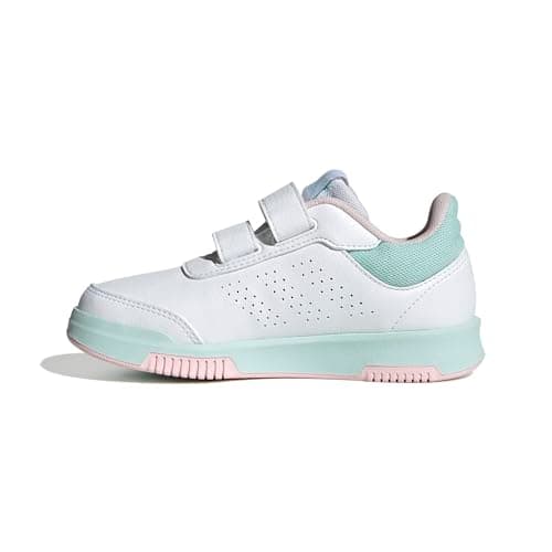 Image of adidas Unisex Kids Tensaur Hook and Loop Shoes, Cloud White/Clear Pink/Semi Flash Aqua, 2 UK