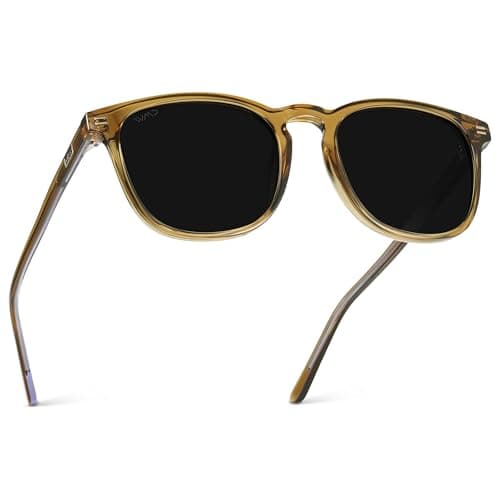 Image of WearMe Pro WMP Eyewear - Men's Polarized Modern Rounded Square Sunglasses (Crystal Verde/Triple Black Lens)
