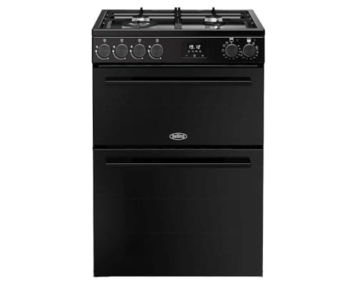 Image of Belling 60cm wide Double Oven Dual Fuel BEL FSA VISION 60DF Cooker - Black - A Rated