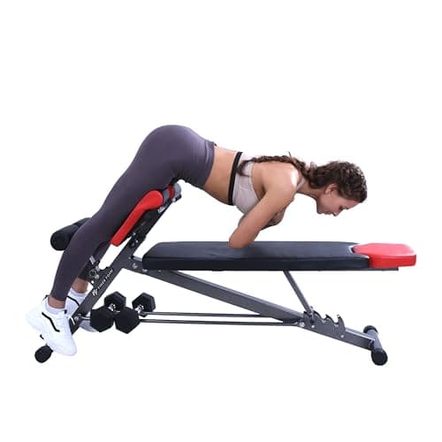 Image of Finer Form Multi-Functional Gym Bench for Full All-in-One Body Workout – Versatile Fitness Equipment for Hyper Back Extension, Roman Chair, Adjustable Situp, Decline, Flat Bench
