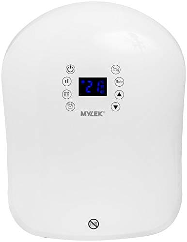 Image of MYLEK Electric Fan Heater - Wall Mounted Downflow Blower Suitable For Bathrooms, 6 Digital Timer Programmes, Temperature Display, Overheat Protection - Waterproof IP24, LOT 20 Ecodesign Compliant