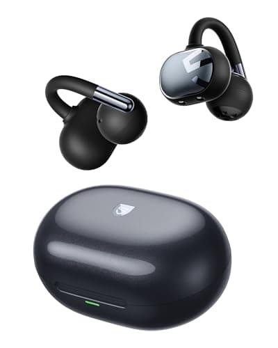 Image of SoundPEATS Clip1 Open-Ear Bluetooth Earbuds, Clip-on Earphones with Dolby Audio, LDAC Hi-Res Wireless with 12mm Dual Magnet Driver, 40H Playtime, Ear Detection, IPX5 Waterproof Titanium Black