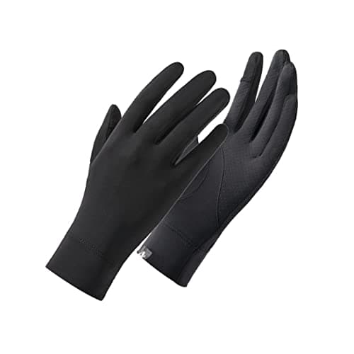 Image of Antcher UV Sun Protection Gloves Women Ice Silk Fingerless Fingerless Gloves Touch Screen Anti Slip Gloves for Hiking Cycling Golf Driving Fishing (Black)