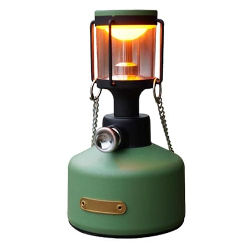 Image of LED Vintage Lantern - Outdoor Camping Light | Retro Tent Lamp Rechargeable Waterproof Camp Bulb with Flicker Flame 10400mAh Portable Dimmable Multi Color IPX4 Power Outage Lantern