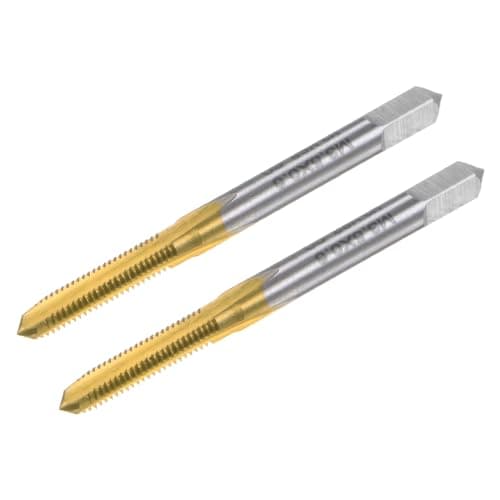 Image of sourcing map Thread Tap Metric M5 x 0.8, Titanium Coated Cobalt HSS (High Speed Steel) 3 Straight Flutes Machine Mini Micro Screw Threading Tapping Repair Tool for Watches and Clocks, 2pcs
