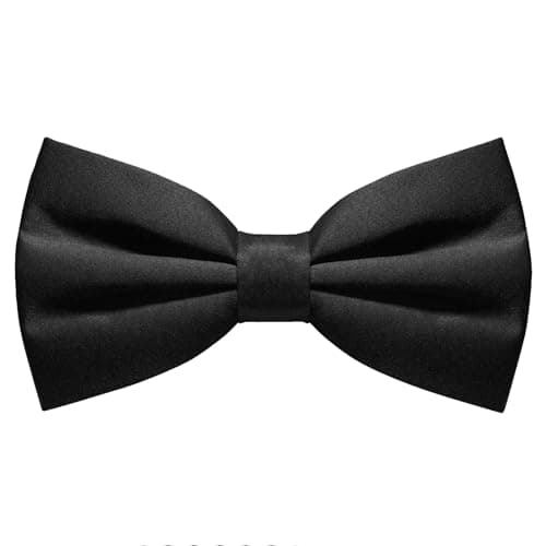 Image of RBOCOTT Black Pre-tied Bow Tie Adjustable Bowtie for Men(31)