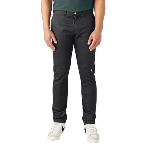 Image of Dickies, Men's, Double Knee Work Pant Skinny Straight, Black, 36W / 32L