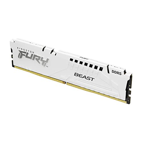 Image of Kingston FURY Beast White DDR5 16GB 6000MT/s CL36 DIMM Desktop Gaming Memory Single Module AMD EXPO and Intel XMP - KF560C36BWE2-16
