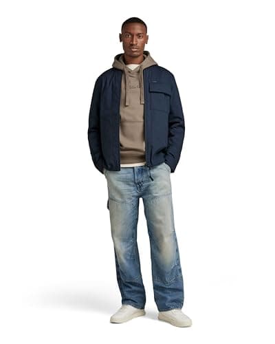 Image of G-STAR RAW Men's Lofty pdd Blue Quilted Overshirt, M
