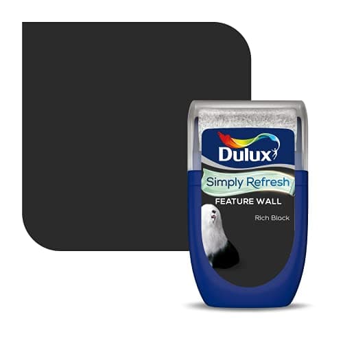 Image of Dulux Simply Refresh Feature Wall Matt Emulsion Paint - Rich Black - 30ML, Tester, 5569131