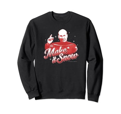 Image of Star Trek: The Next Generation Christmas Picard Make It Snow Sweatshirt